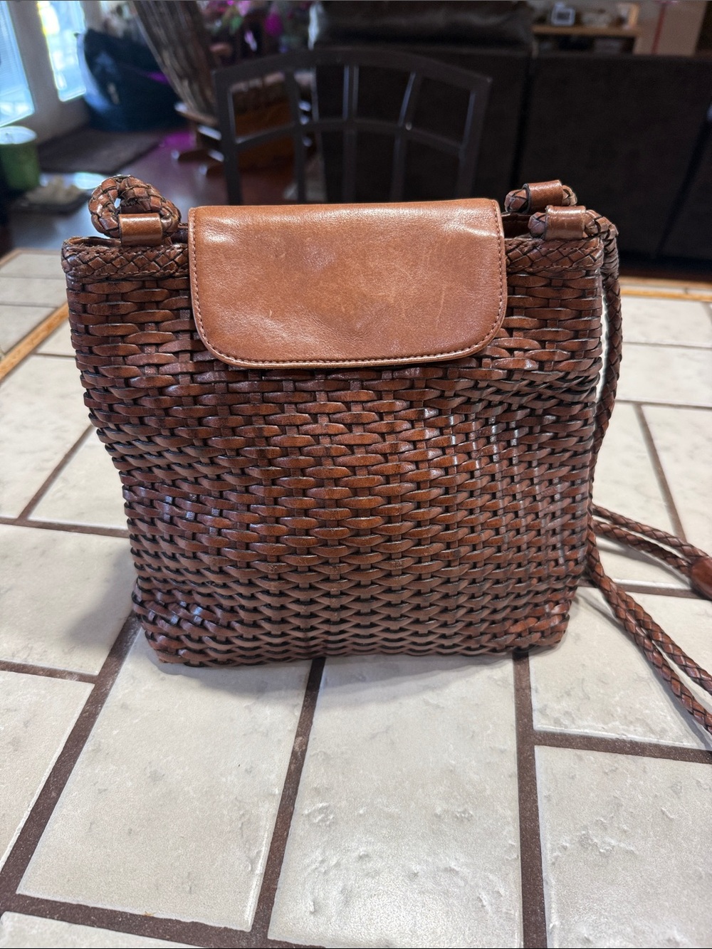 Woven genuine Leather Crossbody Bag in Brown - CEM  brand